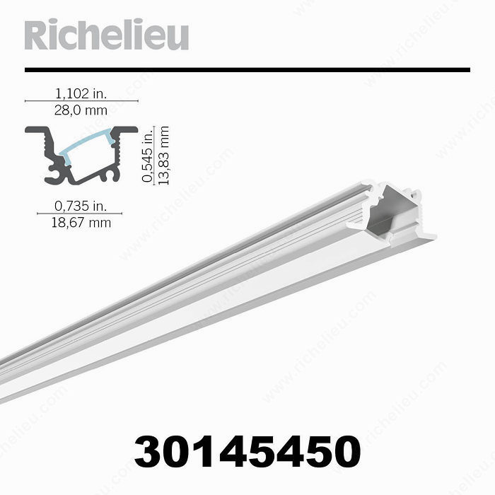 Richelieu 30145450 Recessed Angled Cabinet Profile Thebuilderssupply