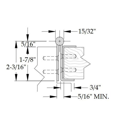 ABH A5505085 A5505 Stainless Steel Pin Barrel Hinge, Full Concealed, 12 Gauge, 1/8