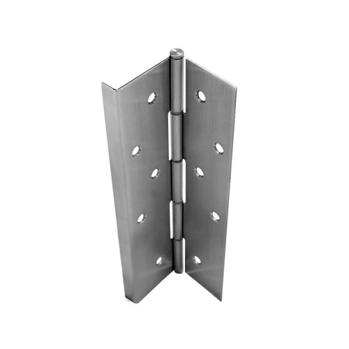 ABH A515078 Full Mortise Stainless Steel Pin Barrel Continuous Hinge, Edge Guard Stop Side, Bright Stainless Steel
