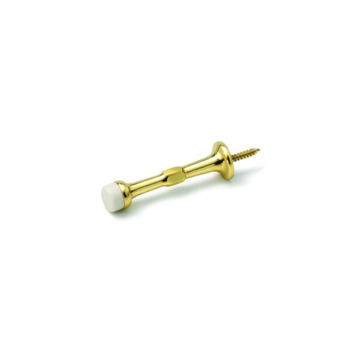 ABH AB505-RKW Wall Mount Door Stop, Rubber Bumper, Brass, 3-1/8