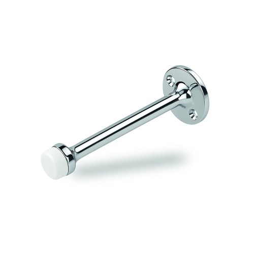 ABH AB518 Wall and Door Stop with Bumper, Brass, 3-3/4