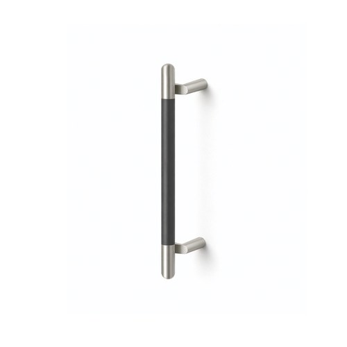 ABH AB1470-5 Offset Small Pull, Stainless Steel, Black Anodized Aluminum Grip, 5/8