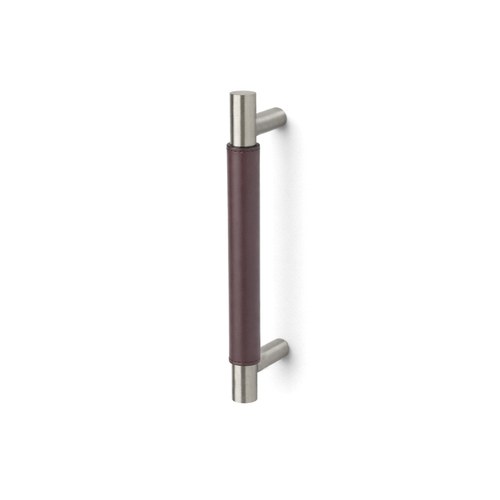 ABH AB6510-5 Straight Small Pull, Stainless Steel, Leather Grip, 6-7/8
