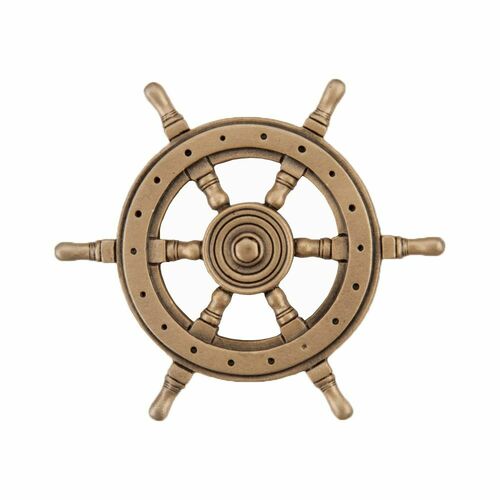 Acorn DPCGP Museum Gold Ship's Wheel Cabinet Knob