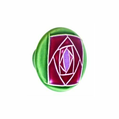 Acorn PR2YP Large Round Green Square Mauve Rose Ceramic Cabinet Pull