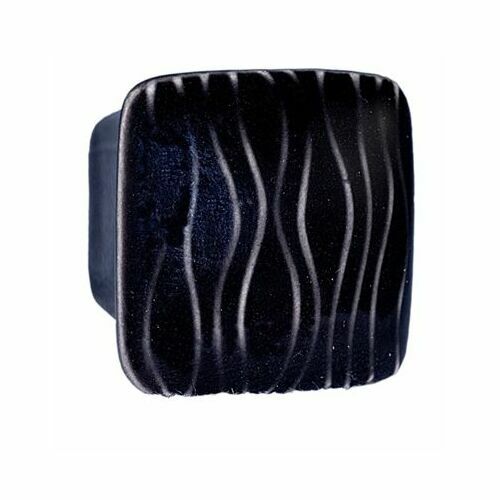 Acorn PSHYP Small Square Black White Sea Grass Ceramic Cabinet Pull