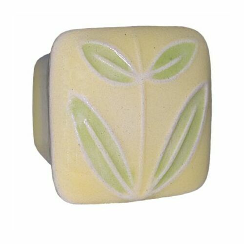 Acorn PSKYP Small Square Yellow Leaves Ceramic Cabinet Pull