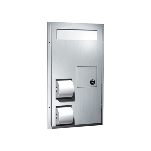 ASI 0481-HC Dual Access Partition-Mounted Toilet Seat Cover Tissue Dispenser
