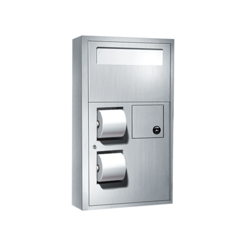 ASI 0482-R Recessed Toilet Seat Cover Tissue Dispenser with Sanitary Napkin Disposal