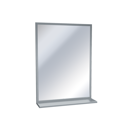ASI 0625-2436 Mirror - Stainless Steel, Chan-Lok Frame w/ Shelf - Plate Glass - 24