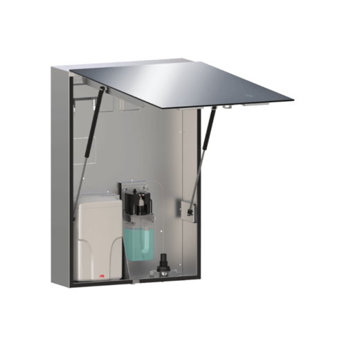 ASI 0661-2 Velare Stainless Steel Frameless Mirror Cabinet with Soap Dispenser Dryer