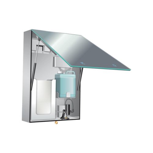 ASI 0663-T Velare Frameless Stainless Steel Mirror Cabinet with Soap Towel Dispenser