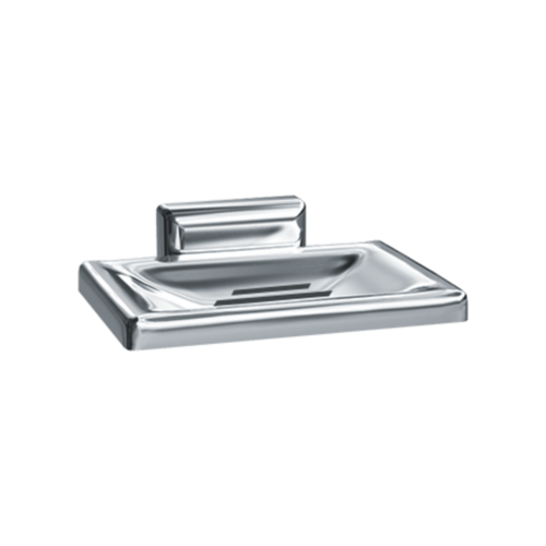 ASI 0720-Z Chrome Plated Zamak Soap Dish with Drain Holes - Surface Mounted