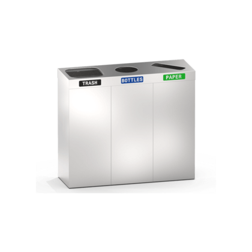 ASI 0834-RB 14 Gal Free Standing 3-Bin Recycling Station