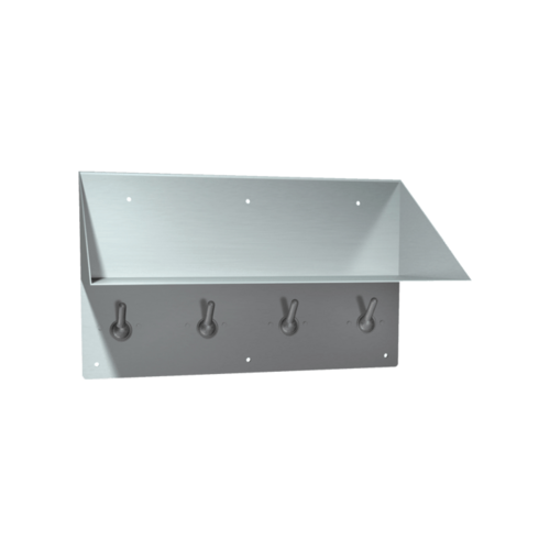 ASI 128-1 Security Bookshelf Clothes Hook - Front Mount, Surface Mounted