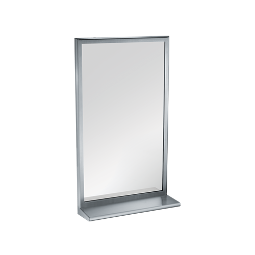 ASI 20655-1836 Roval - Mirror with Shelf - Stainless Steel, Inter-Lok Frame - Plate Glass - 18