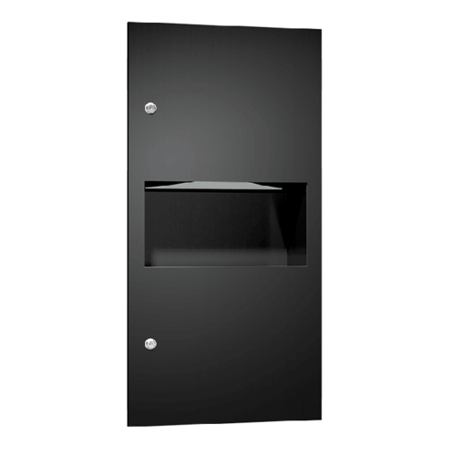 ASI 64623-41 Piatto Recessed Paper Towel Dispenser Waste Receptacle - Matte Black