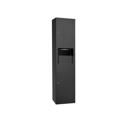 ASI 6467-9-41PC Simplicity Matte Black Paper Towel Dispenser Waste Receptacle, 4.2 gal