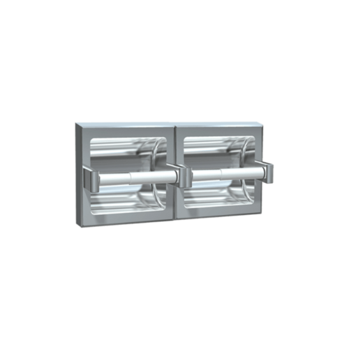 ASI 74022-SSM Double Toilet Tissue Holder - Satin Stainless Steel - Surface Mounted