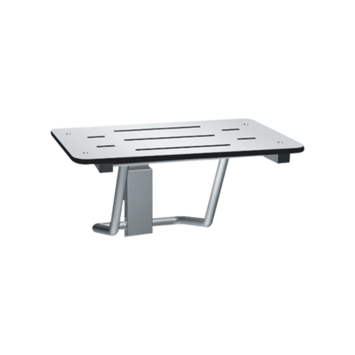 ASI 8203-28 ADA Folding Shower Seat, Rectangular, Solid Phenolic, White, 28