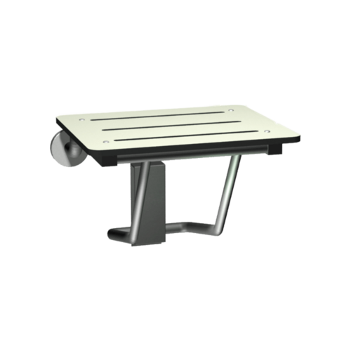 ASI 8203-20 ADA Folding Shower Seat, Rectangular, Solid Phenolic, White, 20