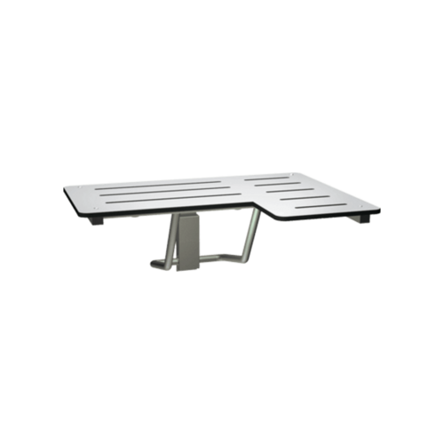 ASI 8206-L L-Shaped Folding Shower Seat - ADA Compliant Solid Phenolic, White