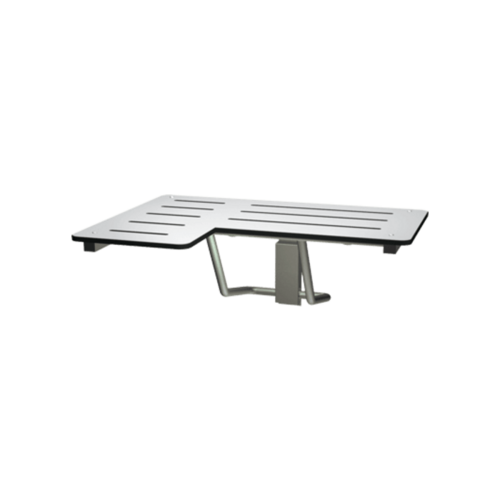 ASI 8206-R L-Shaped Folding Shower Seat - ADA Compliant Solid Phenolic, White
