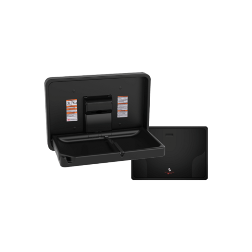 ASI 9014-41 Matte Black Horizontal Baby Changing Station - Surface Mounted Plastic