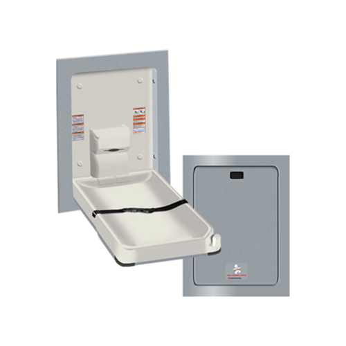 ASI 9017 Vertical Stainless Steel Recessed Baby Changing Station