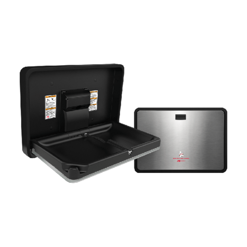ASI 9024-41 Horizontal Baby Changing Station - Black Plastic, Stainless Steel Door