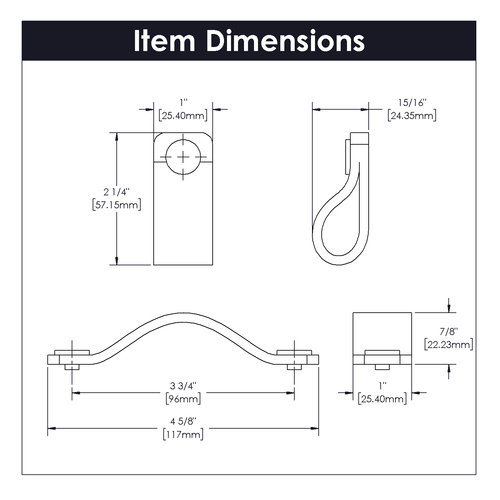 Hickory Hardware H077692BL-CHX Bradford 3-3/4