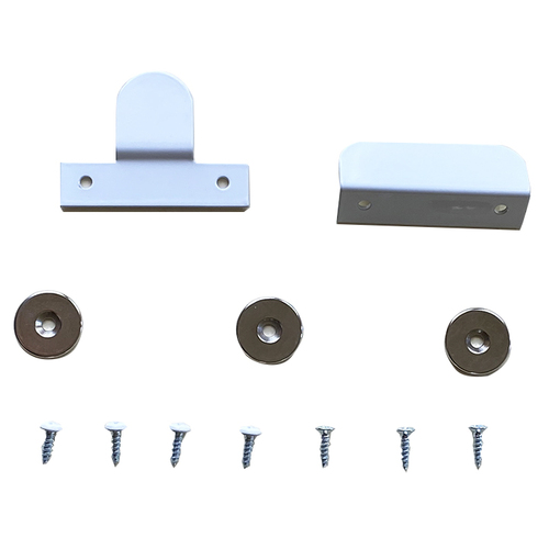BHP 134W Magnetic Catch – 1 Bracket, White Powder Coated Steel