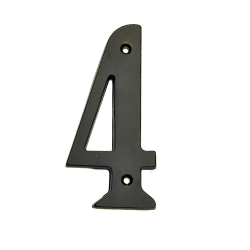 BHP 281BLK 4 Solid Brass House Numbers, Matte Black