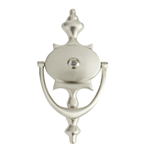 BHP 599SN Colonial Door Knocker w/Viewer, Satin Nickel