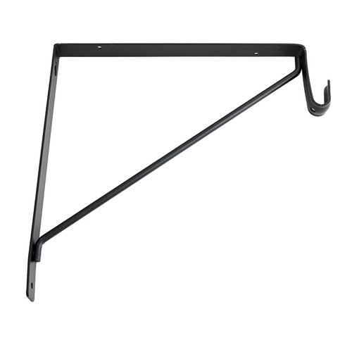 BHP 708BLK Shelf and Rod Support Bracket for Oval Closet Rod, Matte Black