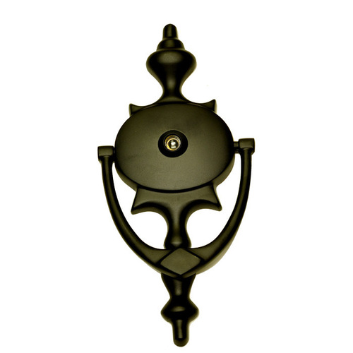 BHP 299BLK Colonial Door Knocker w/Viewer, Matte Black