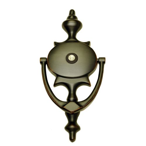 BHP 199DB Colonial Door Knocker w/Viewer, Dark Bronze