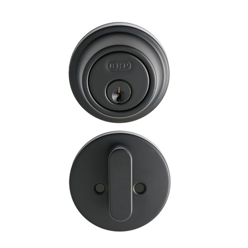 BHP M10644BLK Modern Round Deadbolt, Matte Black