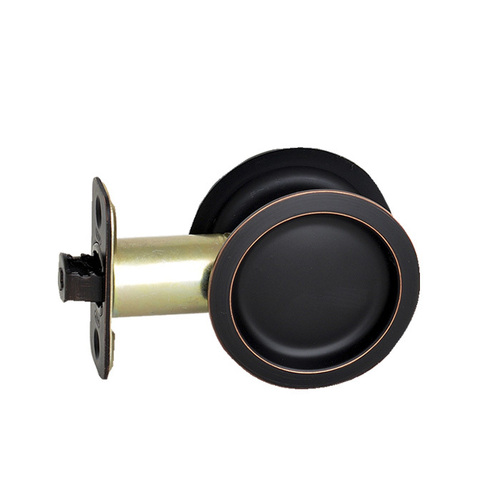 BHP 819DB Pocket Door Locks (Round Bore) Passage, Dark Bronze