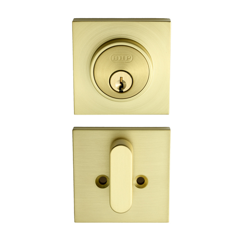 BHP TIB10604SB Low Profile Single Cylinder Deadbolts, Satin Brass