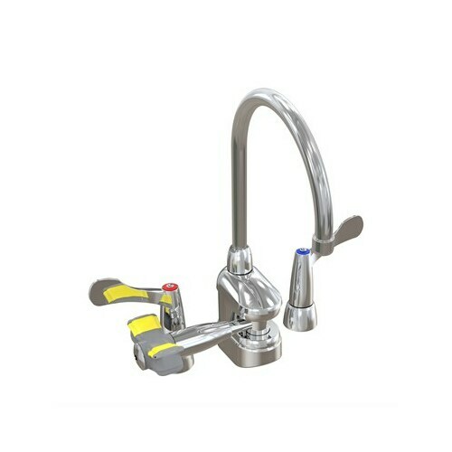Bradley S19-515W Swing-Activated Eyewash Faucet with Hot/Cold Wrist Blades, Left-Side