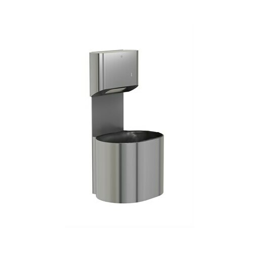 Bradley 2B5-113400 P-Shape Surface-Mounted Towel/Waste Unit, 10 GAL