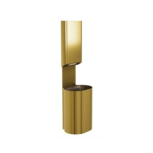 Bradley 2B5-113600-BR Brushed Brass 18 Gal Surface-Mounted P-Shape Towel/Waste Unit