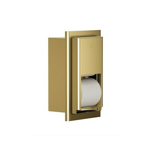 Bradley 5B2-000000-BR Recessed Medium Capacity Toilet Tissue Dispenser, Brushed Brass