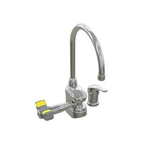 Bradley S19-515M Swing-Activated Eyewash Faucet with Left-Side Manual Mixing Control