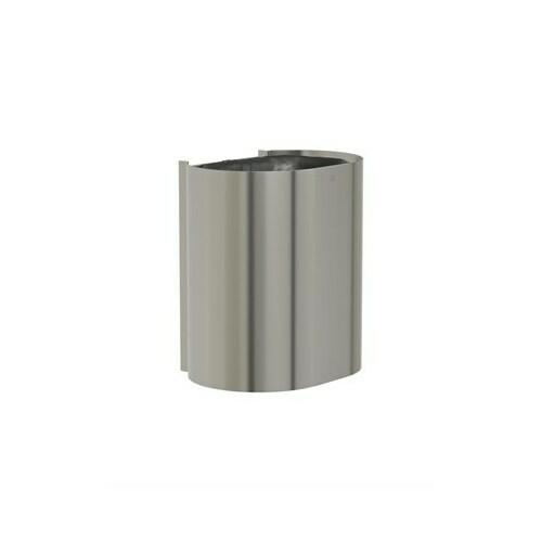 Bradley 3B1-110000-BS P-Shape Surface Waste Receptacle - Brushed Stainless Steel