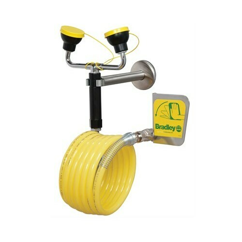 Bradley S1944022ABC Wall-Mounted 12' Dual Head Drench Hose