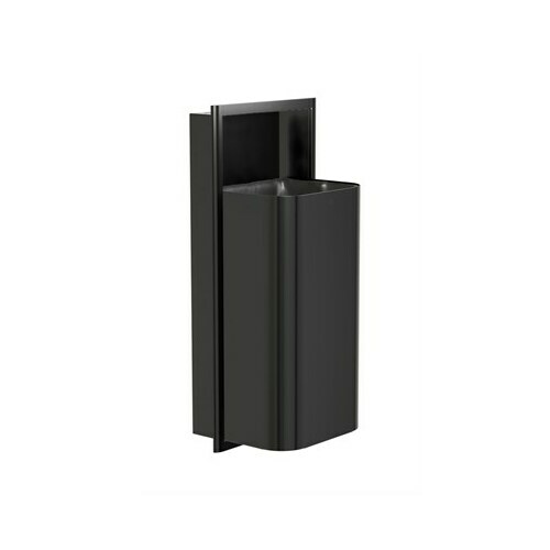 Bradley 3B1-003600-BB Recessed Waste Receptacle, Large Cap, D-Shape, Brushed Black