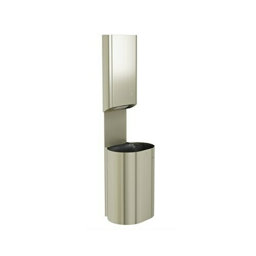 Bradley 2B5-113600-BN Brushed Nickel 18 Gal Surface-Mounted P-Shape Towel/Waste Unit