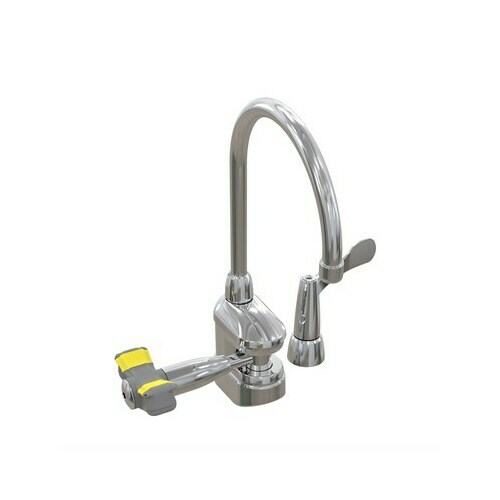 Bradley S19-515T Swing-Activated Eyewash Faucet, Single, Left-Side, Tall Gooseneck